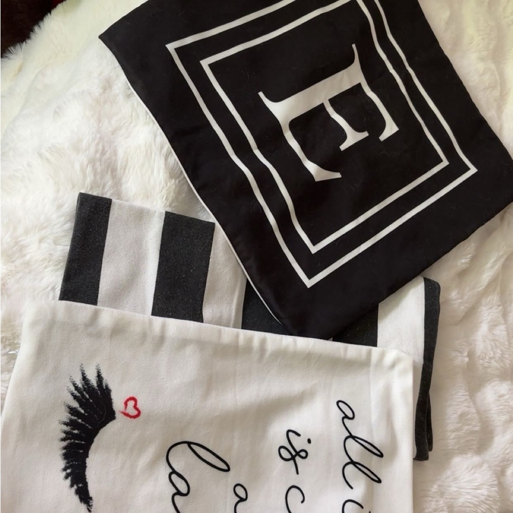 Black and White Monogrammed Pillow Covers
